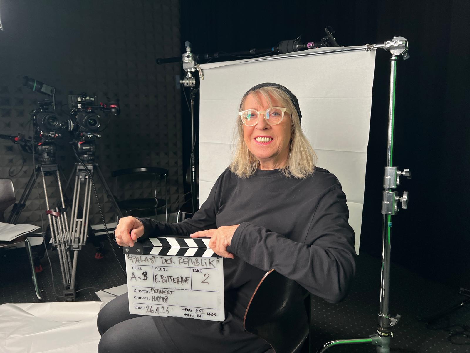 Fernsehinterview über den Palast der Republik.